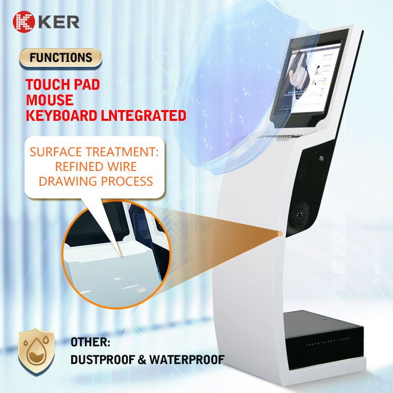 Latest company case about 19\21.5 inches self service ticket kiosk capacitive touch screen with ticket printer 21.5 inch android lcd touch screen kiosk