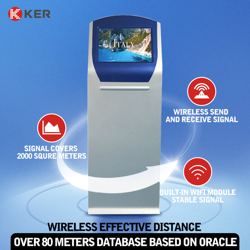 Latest company case about 19\21.5 inches self service ticket kiosk with metal keyboard touch pad with IC\ID\NFC reader kiosk lcd touch screen kiosk
