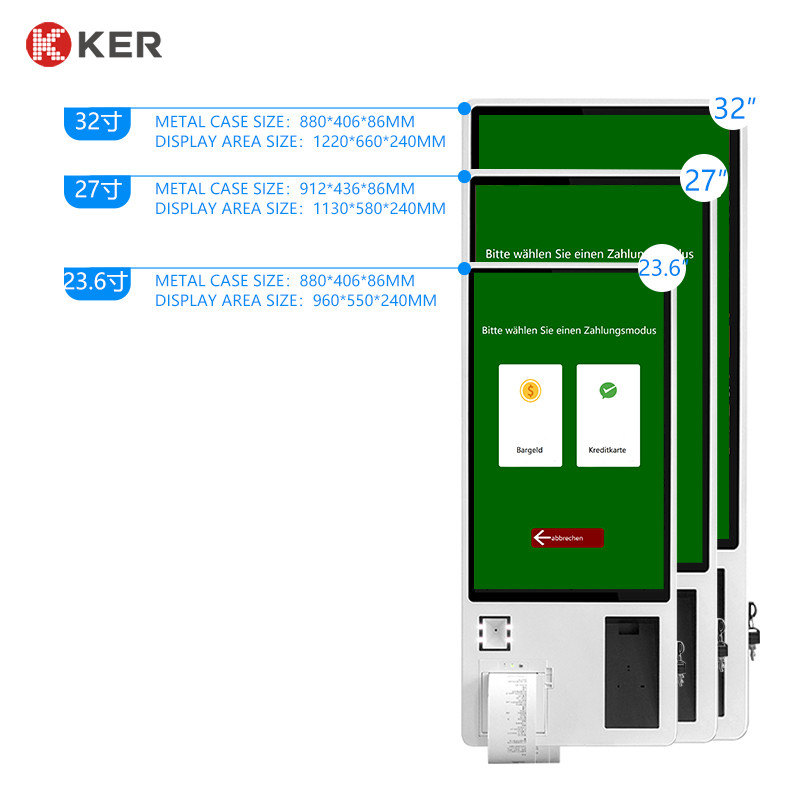 Latest company case about Multifunction Landscape 23.6 Inch Food Ordering Kiosk Self Service Order And Payment Terminal In Restaurant