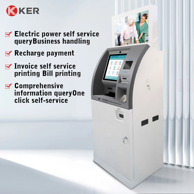 Latest company case about self service ticket kiosk multi-touch screen IC reader EPSON printer 32 inch touch screen kiosk standing kiosk