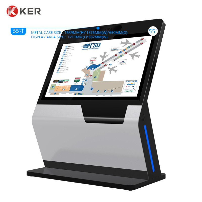 Latest company case about capacitive touch screen with ticket printer in airport\exhibition self service kiosk machine