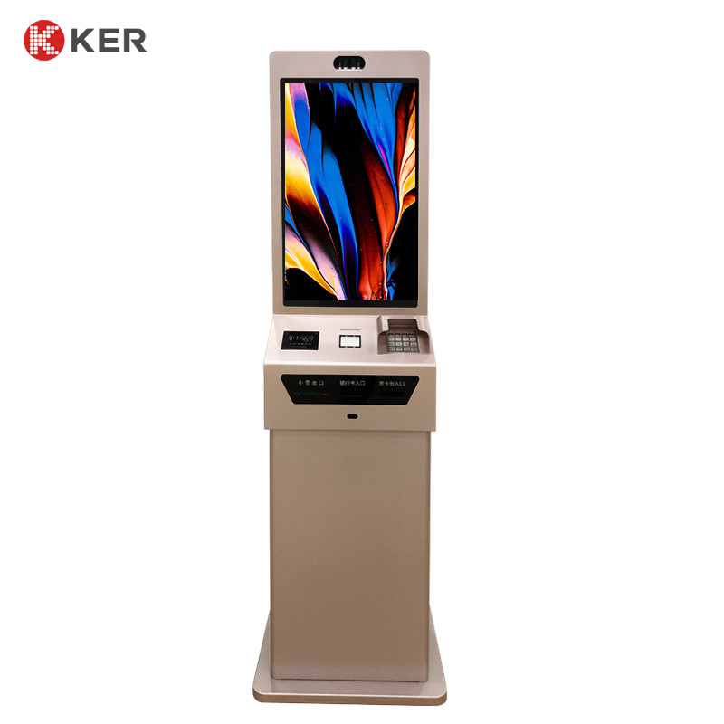 Latest company case about hotel self service kiosk camera+qr-code scanner+ticket printer self service touch kiosk self service kiosk machine