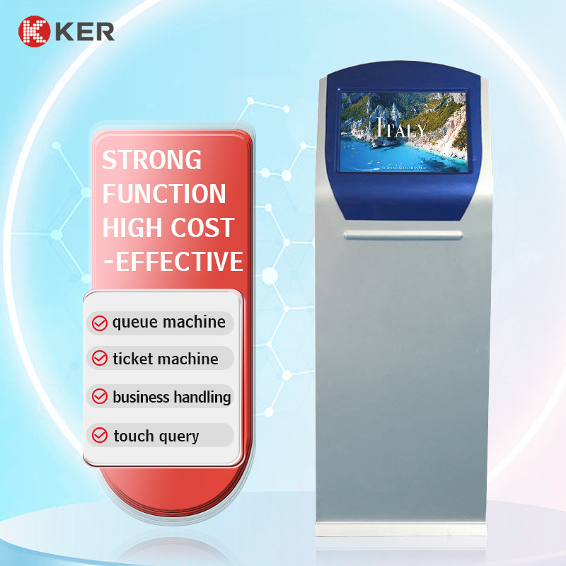 Latest company case about 19\21.5 inches self service ticket kiosk with metal keyboard touch pad with IC\ID\NFC reader kiosk lcd touch screen kiosk