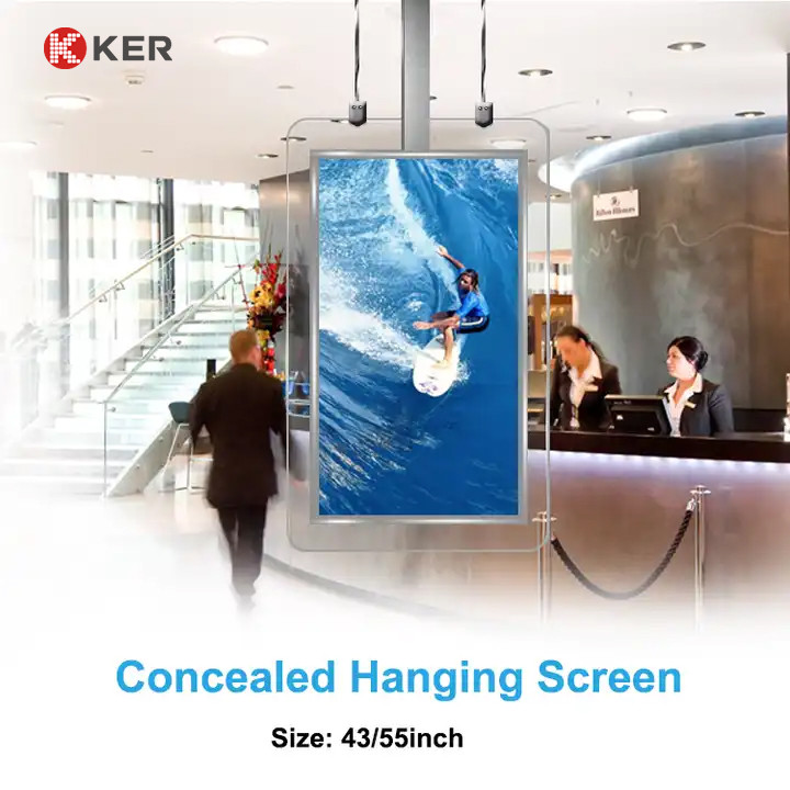 Latest company case about 49inch Ceiling Mounted Digital Signage Window Facing Lcd Menu Board Shop Advertising Video Display Double Sided Led Screen