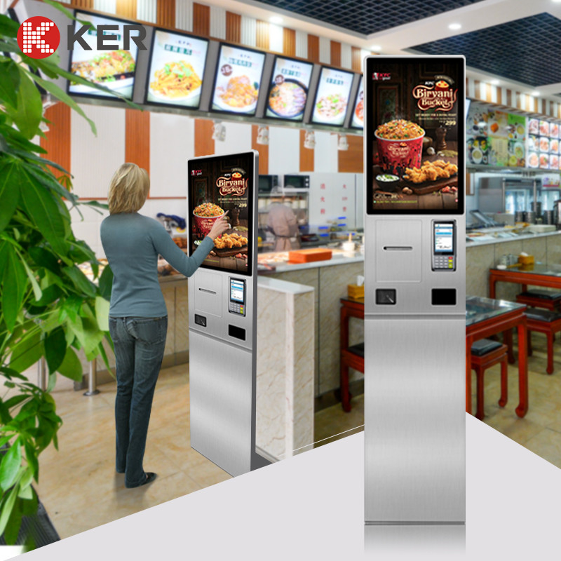 27 inch self service order kiosk terminal restaurant ordering machine